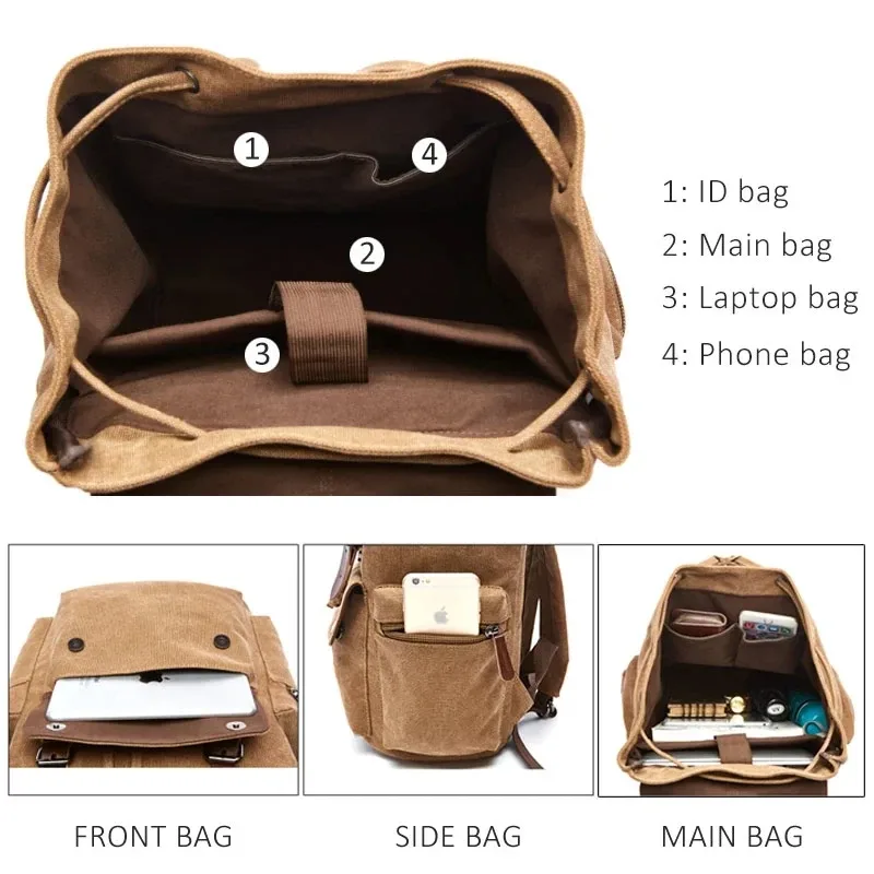 sac à dos vintage en toile pour ordinateur portable, pour hommes et femmes, mochila feminina, à la mode, antivol, pour voyage, pour l'école