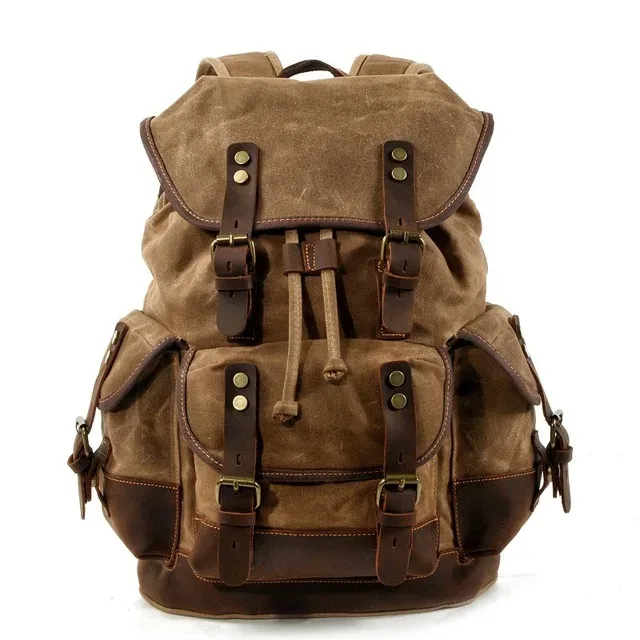 sacs à dos vintage en toile pour hommes, sacs à dos pour ordinateur portable, sacs à dos imperméables, grands sacs à dos de randonnée en toile cirée, sacs à dos de voyage vintage