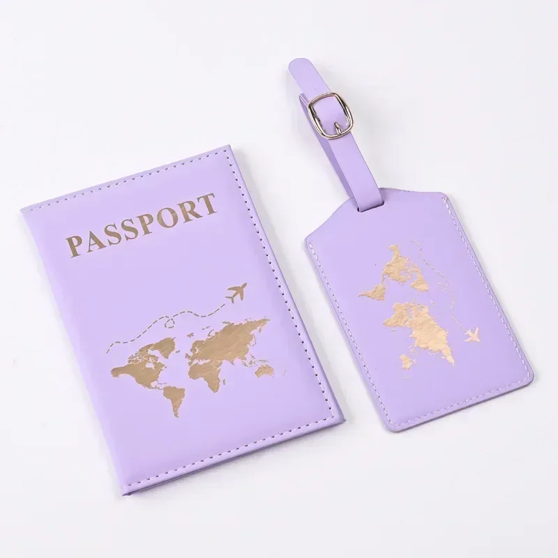ensemble de porte-passeport de voyage pour femmes et hommes, housse de protection pour passeport de voyage, sacs étiquettes de bagages, accessoires de voyage
