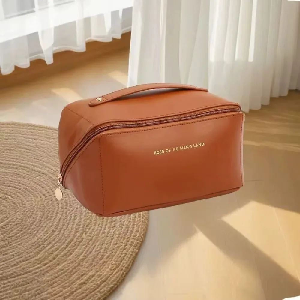 sac de rangement cosmétique de luxe portable, trousse de maquillage de voyage grande capacité pour femmes, sac de rangement de toilette multifonctionnel imperméable