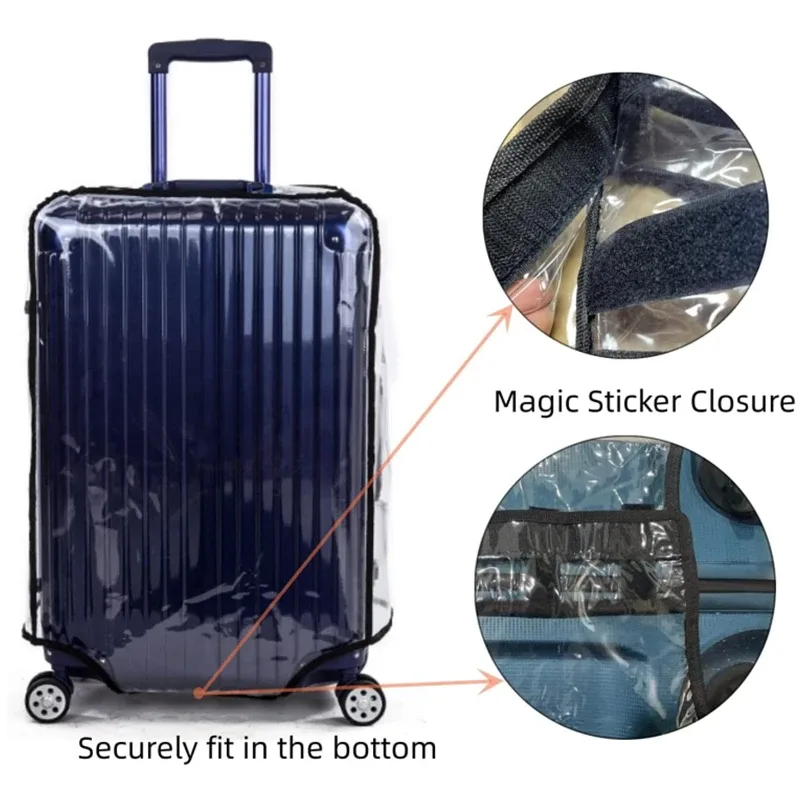 housse de protection transparente en pvc pour bagages, housse de protection étanche pour chariot, épaisse et durable, housse de protection contre la poussière pour valise, accessoire de voyage