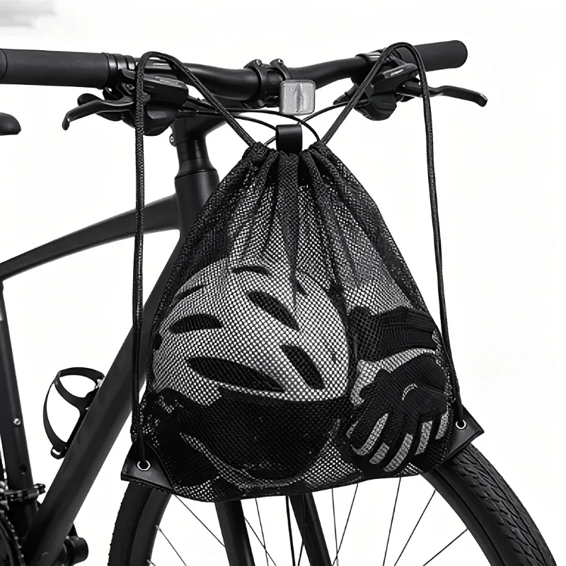 sac à dos en maille respirante avec cordon de serrage, sac de rangement portable pour courses et fruits, sac de sport léger, sac de courses réutilisable pour produits frais