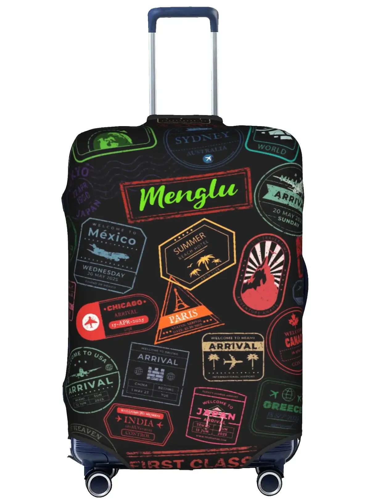 housse de bagage personnalisée 18-32 pouces, protection de valise personnalisée avec nom, photo, texte, housse de voyage élastique double face lavable