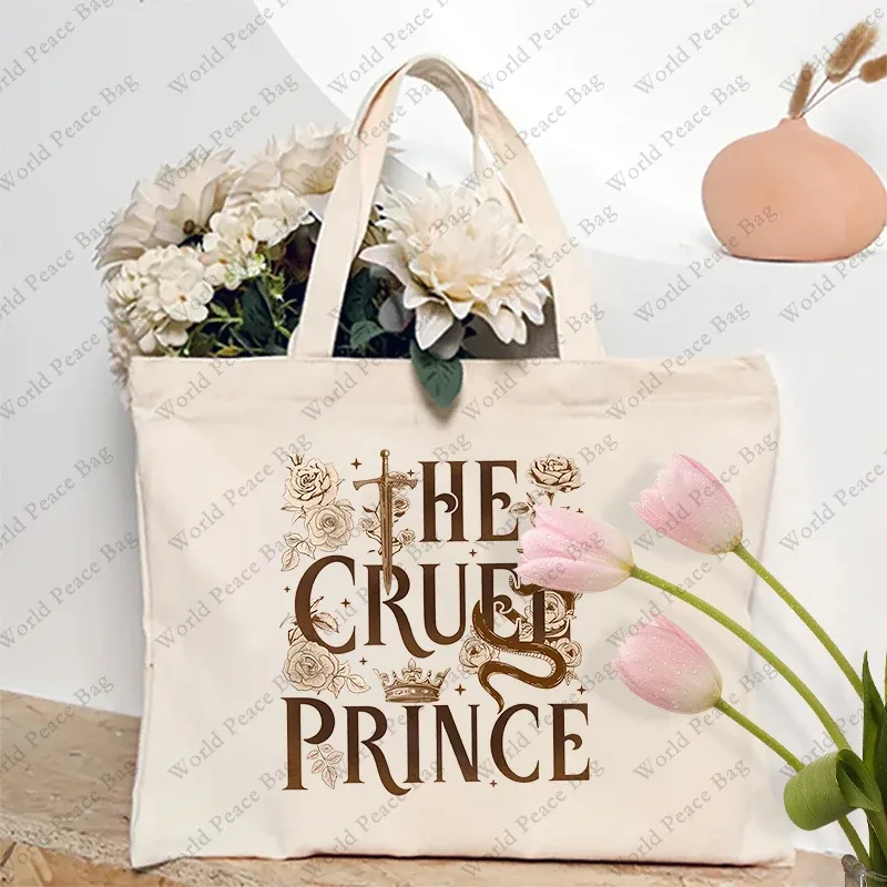 sac fourre-tout en toile à motif the cruel prince, 1 pièce, sac à bandoulière pour voyage, trajet quotidien, sac de courses réutilisable pour femmes, meilleur cadeau