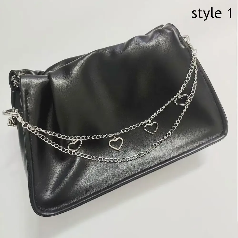 chaîne de sac en métal papillon multicouche, chaînes de sac en métal argenté, mode bricolage, sac à bandoulière, sangles en chaîne, accessoires de décoration pour jeans