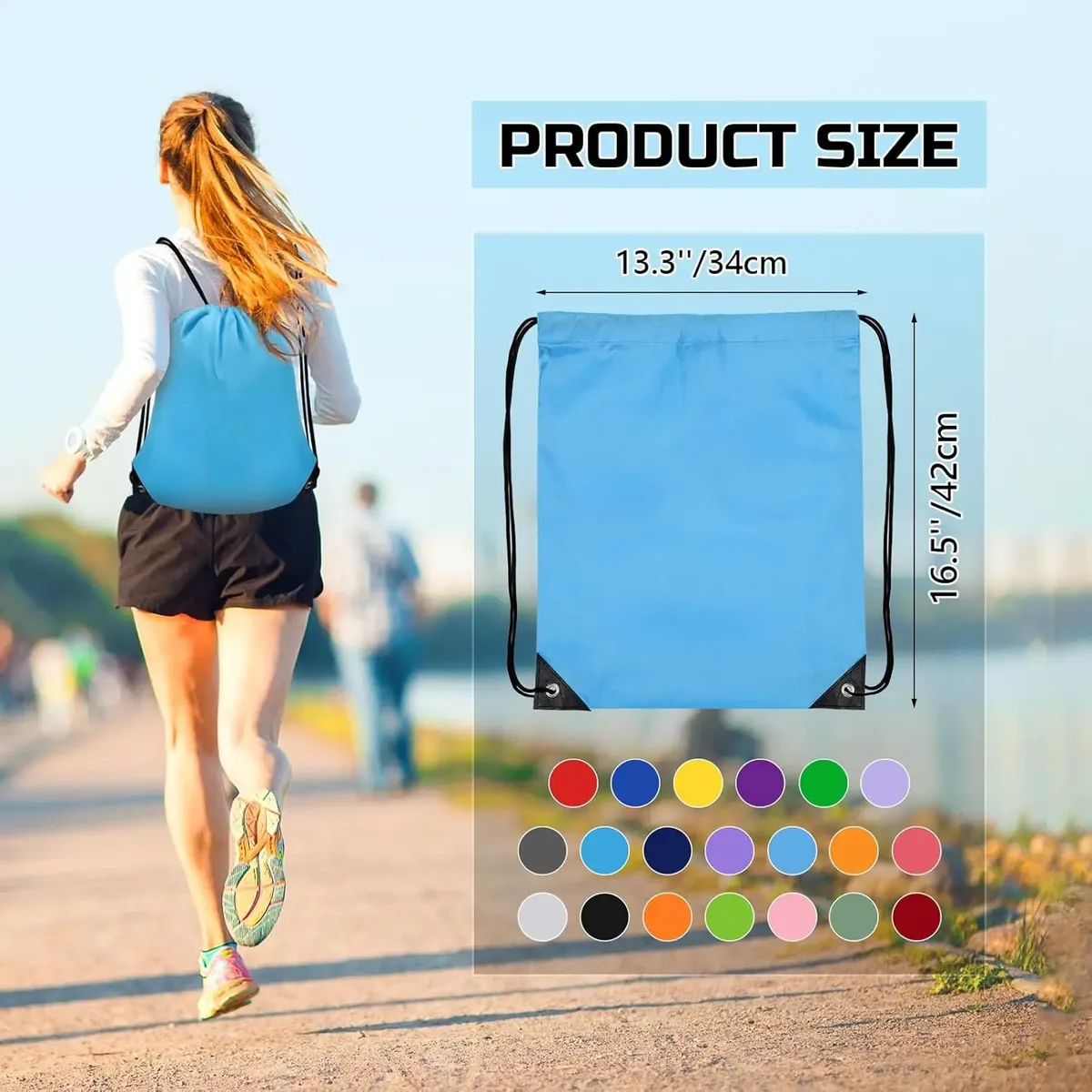 lot de 2/6/10 sacs de sport pliables et étanches avec cordon de serrage, sacs à dos de fitness, sacs de randonnée, de camping, de natation et de sport
