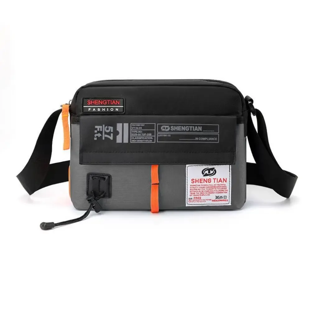 nouveau sac à bandoulière décontracté en nylon couleur contraste étanche sacs à bandoulière simples sacs de messager de sport horizontaux de grande capacité