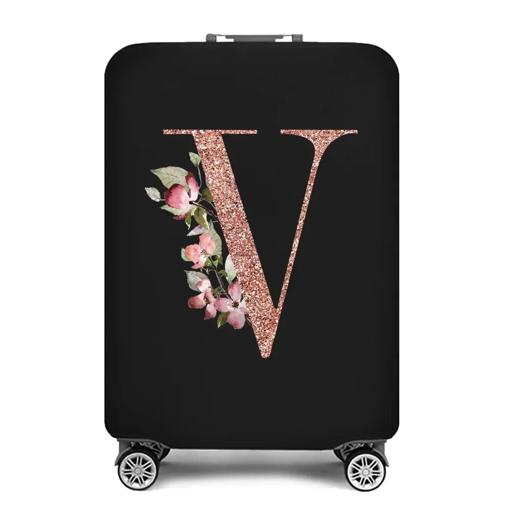 juste de protection élastique pour bagages, optique portable, housse anti-poussière simple, protection anti-rayures, impression or rose, accessoires de voyage