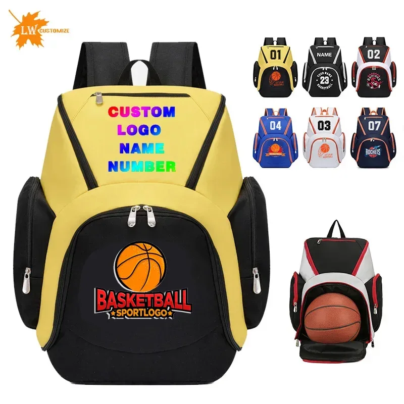 sac à dos de basket-ball pour hommes, impression de photos, entraînement sportif, sac de football, logo personnalisé, impression du motif de nom