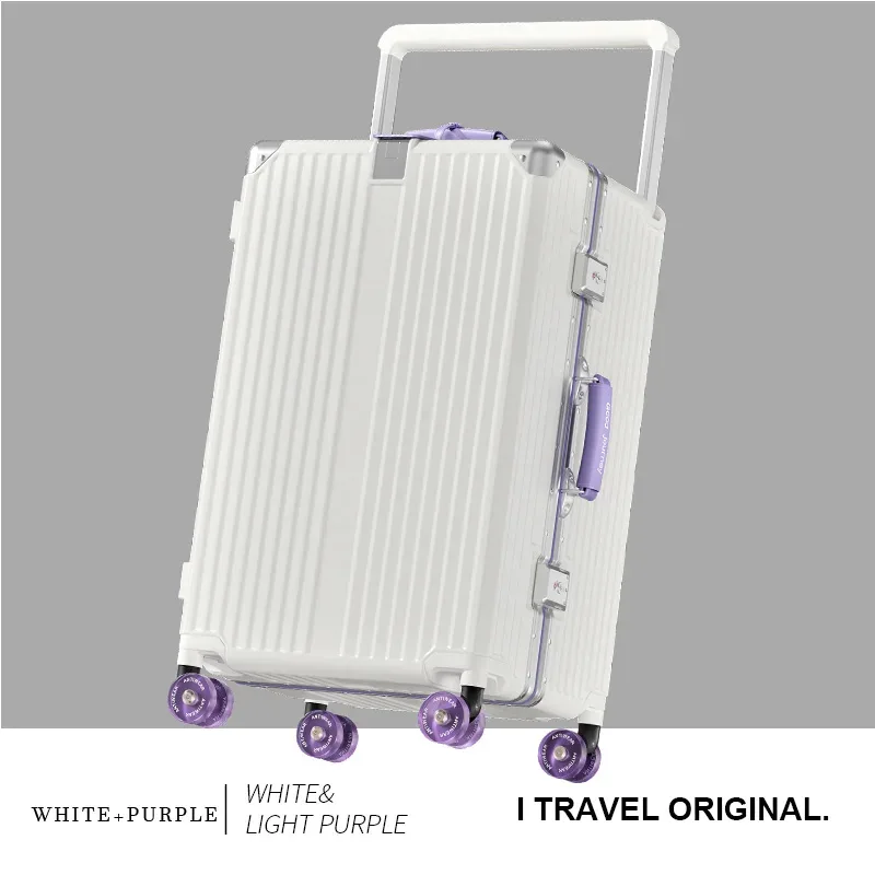 bunnyfly valise large poignée valise de voyage hommes 20 24 bagage à main femmes pc cadre en aluminium boîtier de chariot