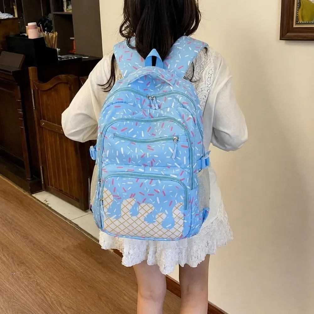 ensemble de 3 sacs à dos élégants à imprimé crème glacée, légers, imperméables, colorés et durables, pour adolescents.
