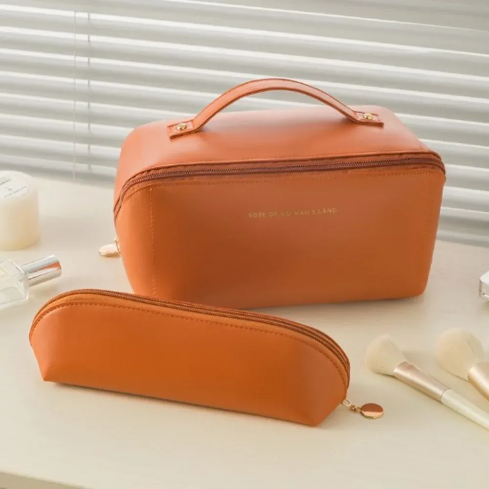 sacs à cosmétiques en cuir pu, imperméables et lavables, sac à stylos de grande capacité, trousse à crayons de grande capacité, fournitures de papeterie scolaire