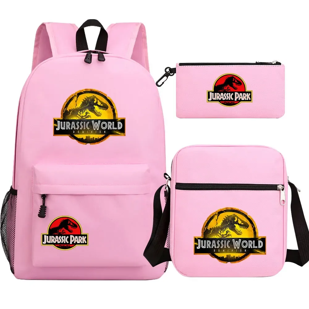 dinosaur jurassic world park 3 pièces garçons filles enfants retour à l'école livre sacs, sac à dos étudiant, sac à bandoulière trousse à crayons