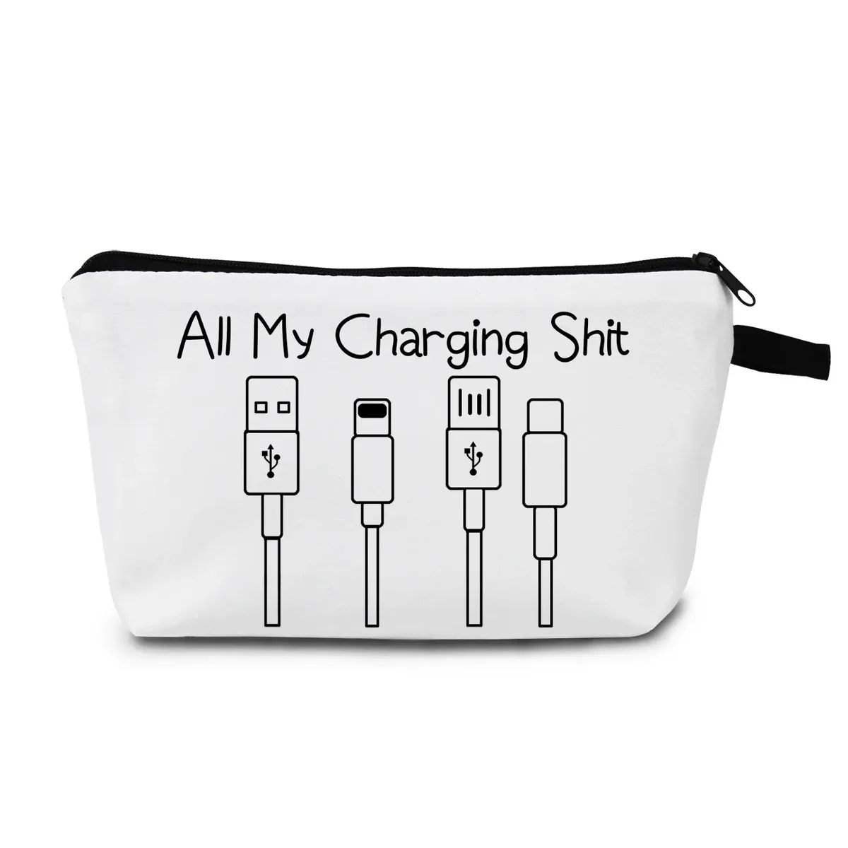 sac de rangement pour chargeur, sac de maquillage, bouchons de chargeur, cadeau pour femmes, sac à cosmétiques pour cordon de chargement, pochette à fermeture éclair, trousse de toilette de voyage