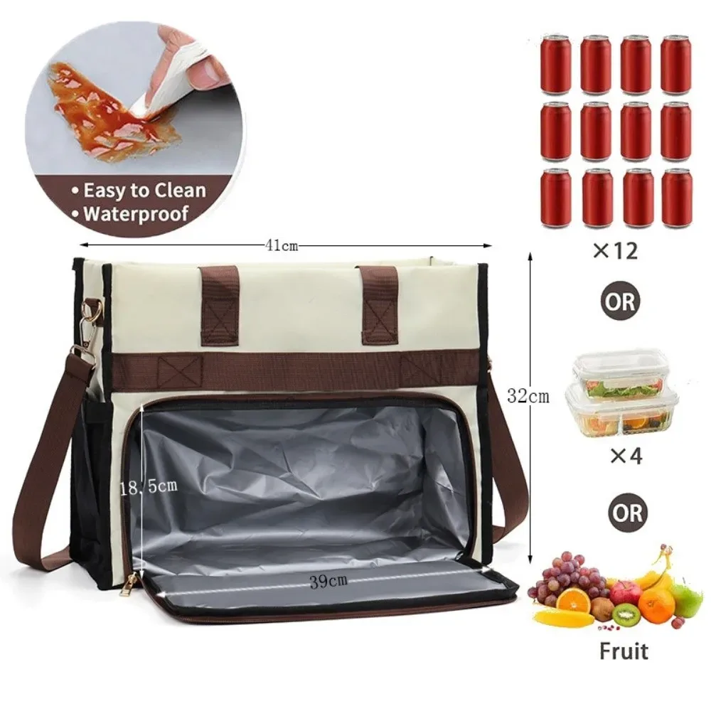 nouvelle sacoche isotherme multifonctionnelle en tissu oxford, sac de travail avec bandoulière, boîte à lunch isotherme étanche pour le voyage