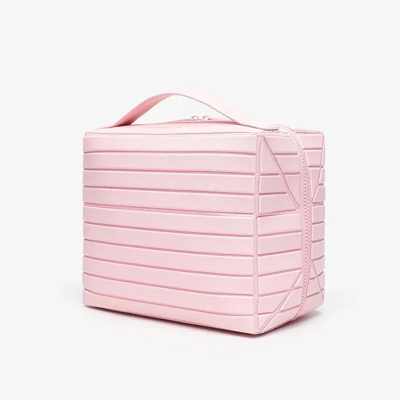 namchebarwa – sac de rangement en pvc rayé pour femmes, pochette de rangement pour articles de toilette de voyage en plein air, grande capacité, sac à cosmétiques de voyage portable