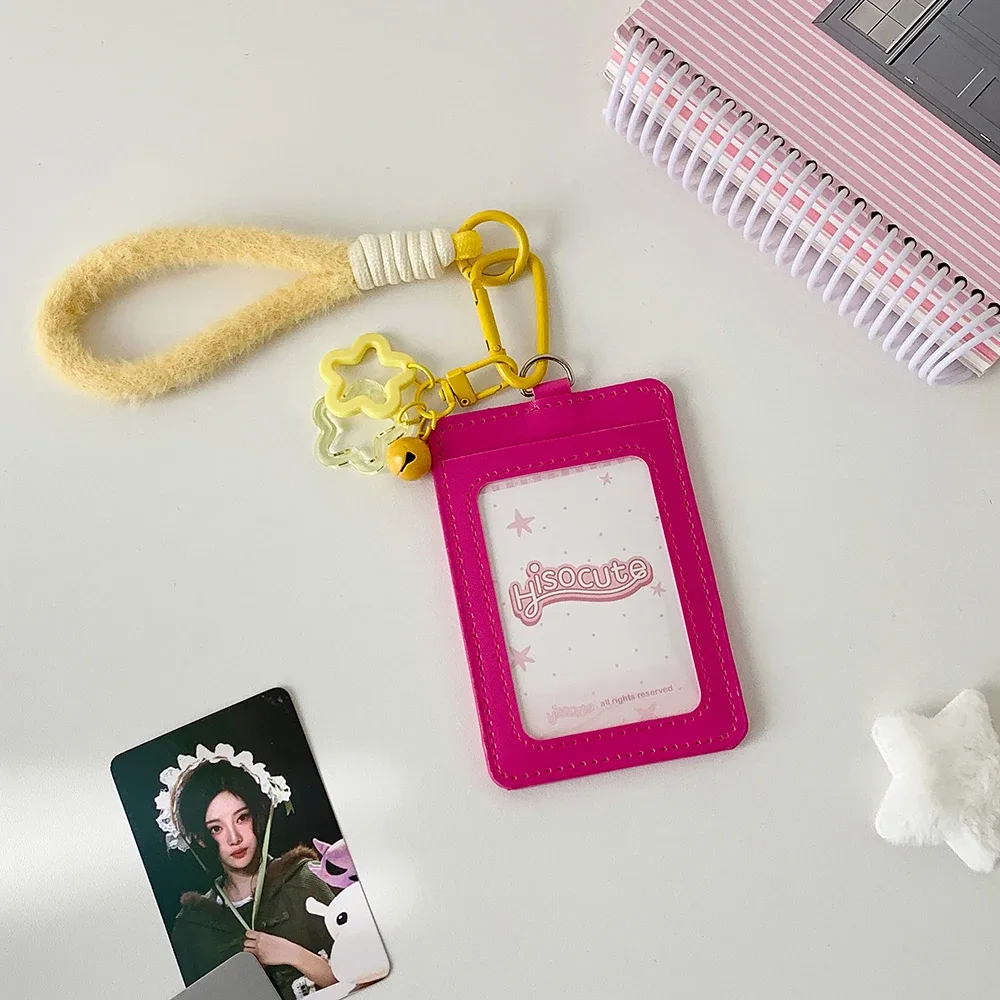 porte-cartes en corde suspendue 3 pouces, couleur unie, mode coréenne y2k, sac de rangement pour idole de fille mignonne, sac à dos pour étudiant, pendentif, porte-clés