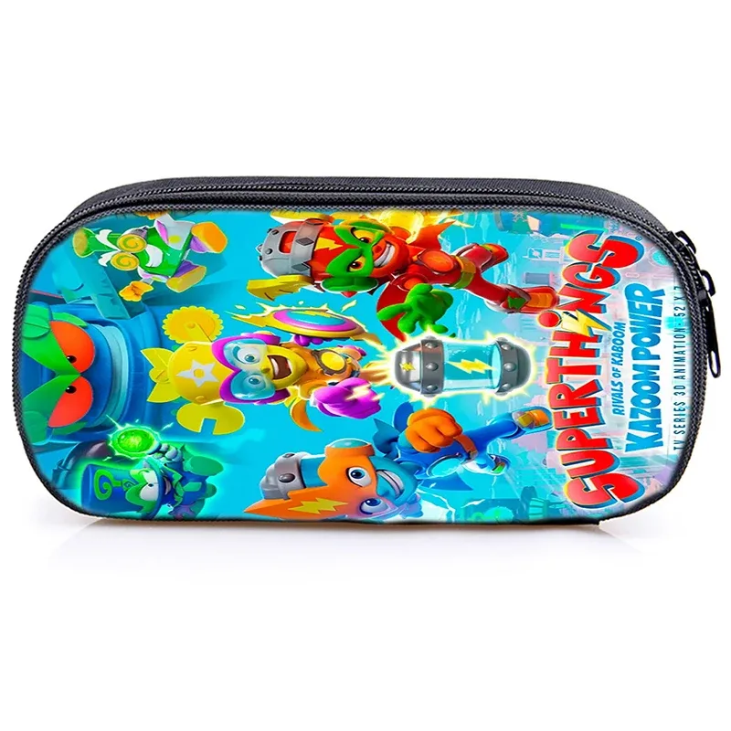 nouveau superthings dessin animé sac à dos 3 pièces ensemble garçons filles cartable sac à bandoulière sac à crayons supthings cartable scolaire voyage mochila
