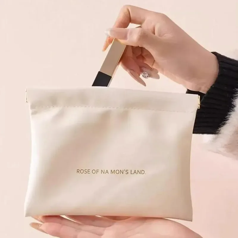 sac de rangement pour écouteurs avec fermeture automatique, sac de rangement pour écouteurs filaires, porte-monnaie en pu, mini sac portable pour rouge à lèvres et maquillage