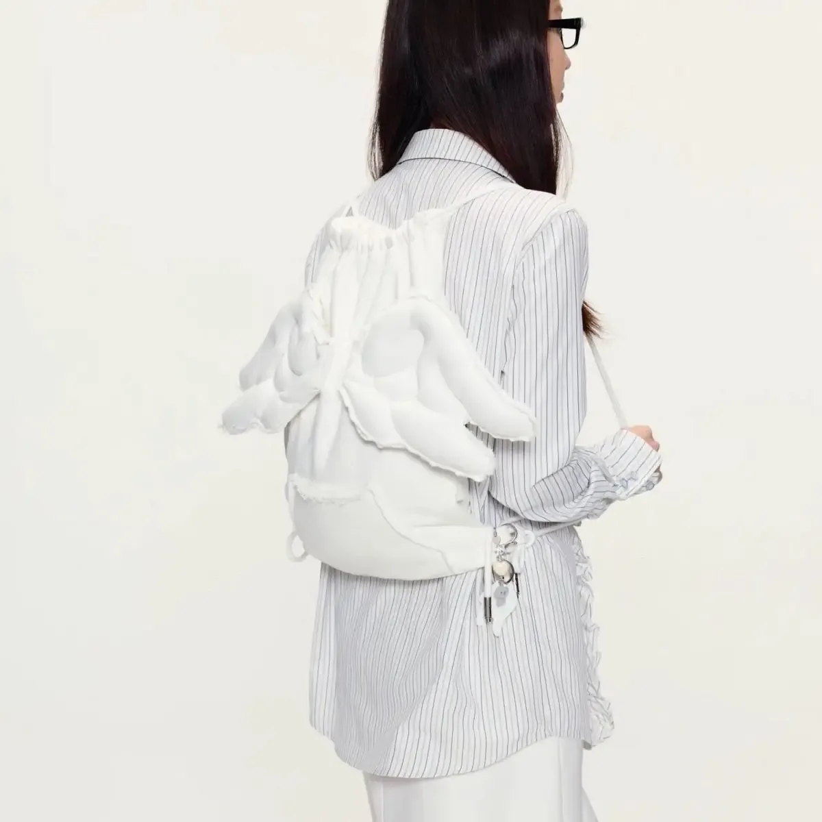 sac à dos pour filles, mode coréenne, sweet wing, décontracté, nouveau sac à dos blanc, sacs pour femmes à l'aspect féminin coréen