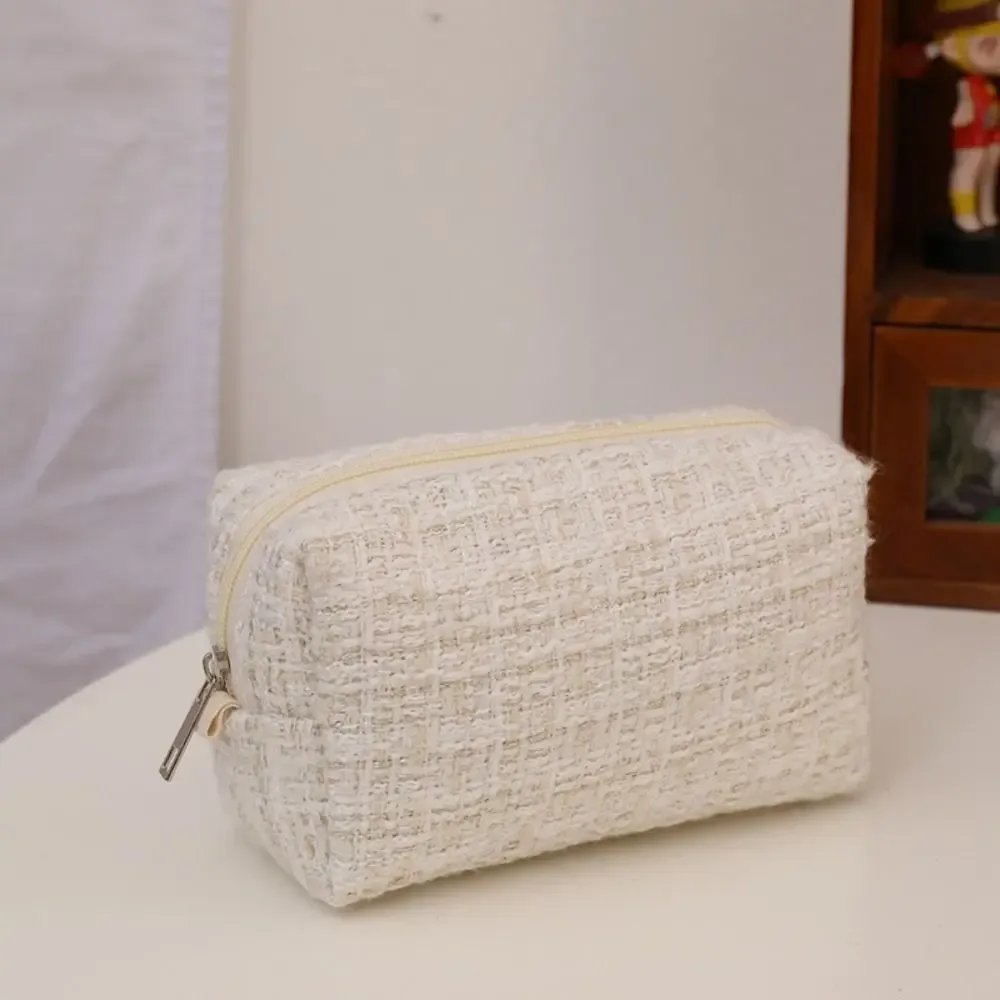 sac à main de maquillage en toile pour filles, trousse à cosmétiques, sac à crayons portable, esthétique brillante, voyage mignon, nouveau