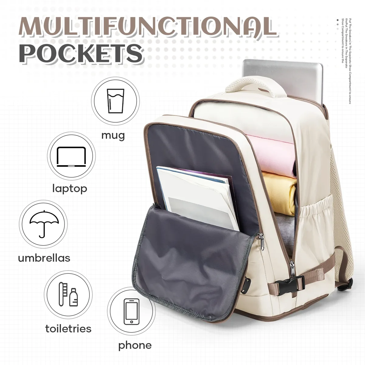sac à dos de voyage pour femmes et hommes, bagage à main 40x30x20 pour ryanair, sac de voyage pour cabine, sac à dos pour l'université, sac pour ordinateur portable imperméable pour le travail