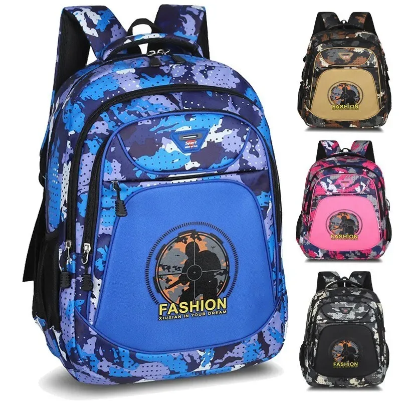 sac à dos d'école primaire pour garçons de la 3e à 6e années, grande capacité, léger, camouflage, colonne vertébrale, double épaule, en vente, 2026