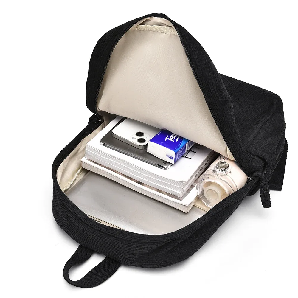 sac à dos décontracté minimaliste en velours côtelé, grande capacité, léger, durable, sac à dos pour étudiants, sac à dos de voyage de haute qualité pour les trajets quotidiens