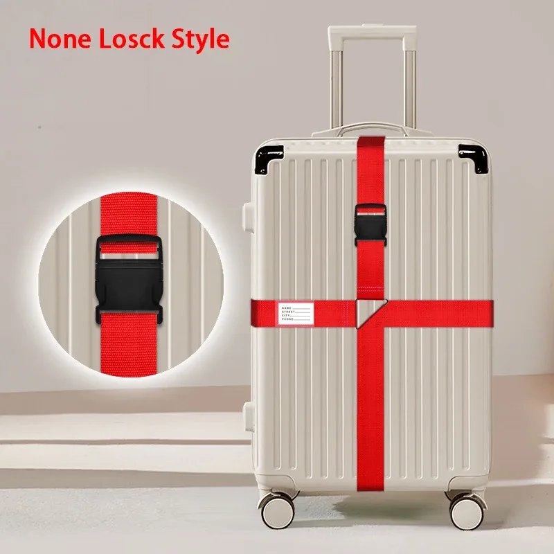sangles de bagages en nylon avec porte-carte d'identité, réglables, pour l'organisation des bagages, avec cadenas à combinaison, accessoires de voyage anti-perte