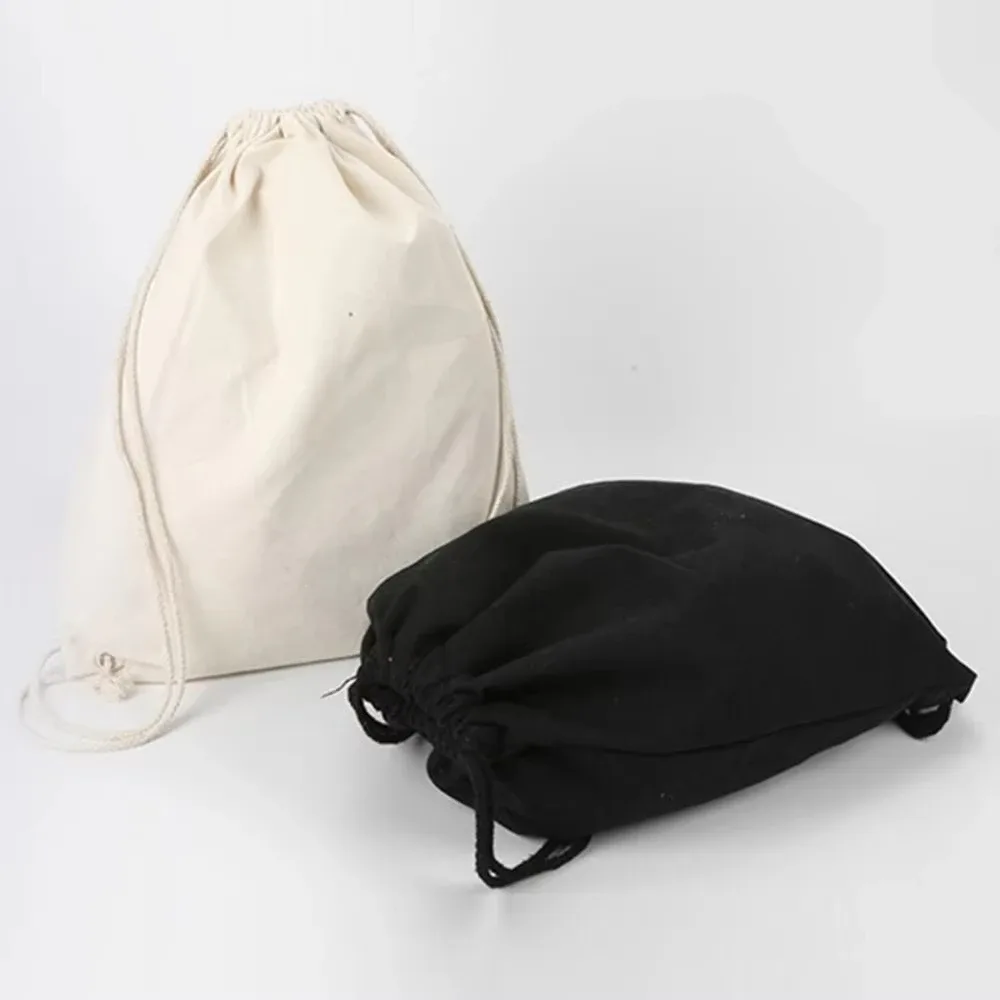 sac en toile à cordon de serrage pour l'épaule, pochettes de rangement, sac à dos de shopping pour étudiant, pochette en coton pour la gym, les voyages et le rangement