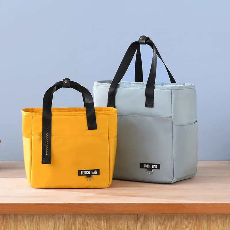 boîte à déjeuner bento isolée, sac thermique de grande capacité, sacs de rangement des aliments à fermeture éclair, conteneur pour femmes, sacs à main de pique-nique de voyage plus frais