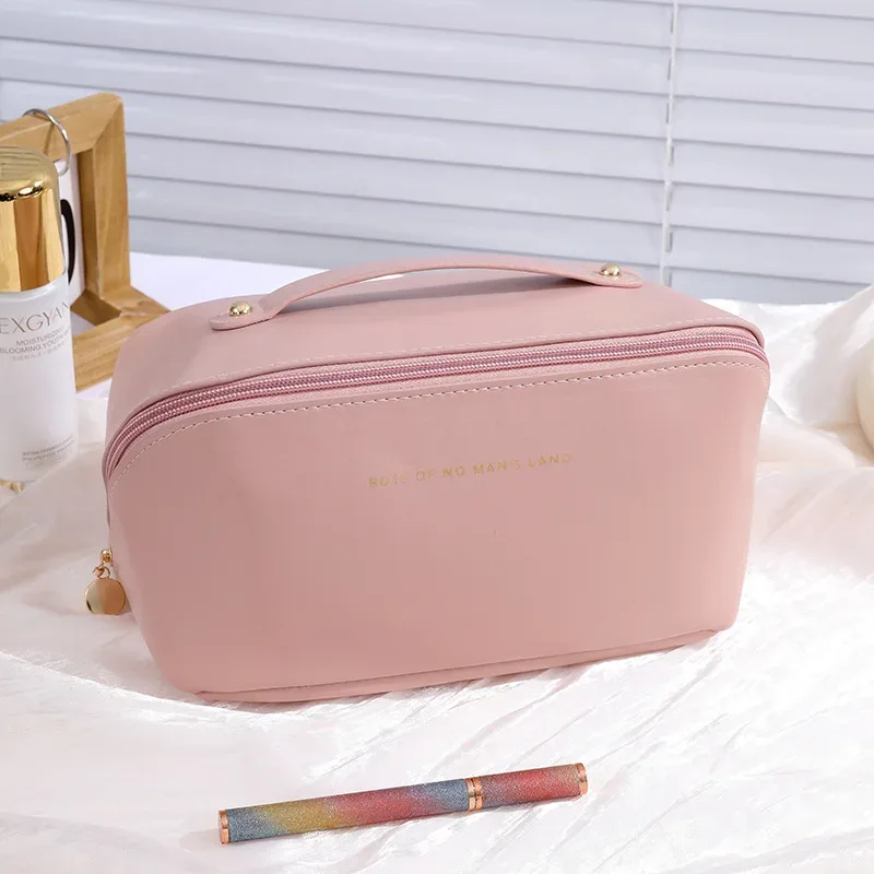 trousse de maquillage grande capacité pour femme, sac de toilette, étui de rangement, pochette de luxe, organisateur de voyage zippé 