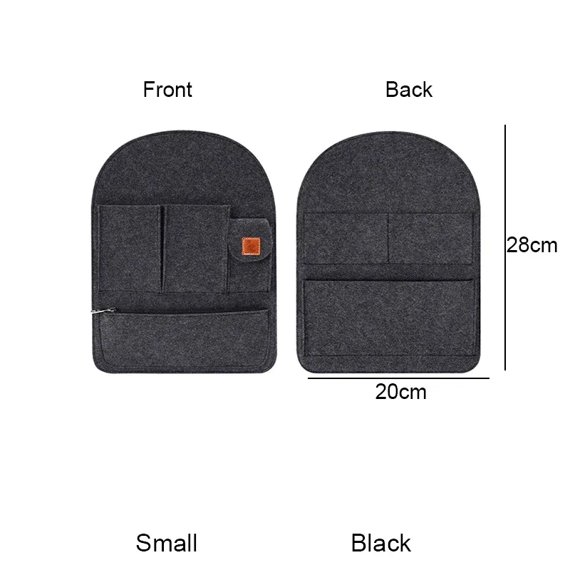 organisateur voyage feutre noir orange accessoires mise niveau sac dos école tri cosmétiques inserts