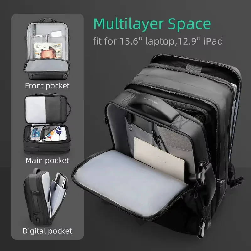 mark ryden 17 pouces sac à dos pour ordinateur portable imperméable homme sac usb recharge multicouche espace voyage homme sac anti-vol mochila