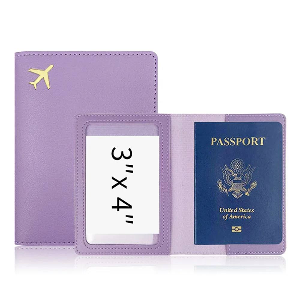 porte-passeport avec initiales personnalisées, couverture d'accessoires de voyage en avion doré, nom personnalisé, cadeau de mariage, logo de l'entreprise, manchon de passeport