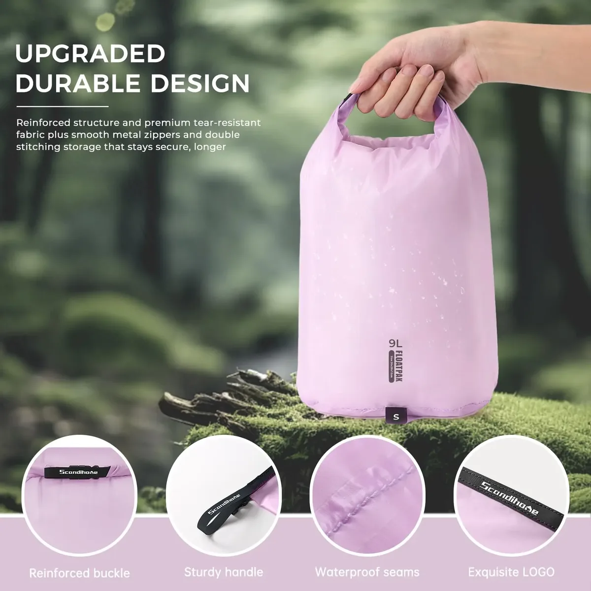 sac étanche ultraléger pu8000mm pour la natation, le camping, la randonnée, pochette de rangement, organisateur de bagages de voyage, sac à vêtements 9l 15l 20l