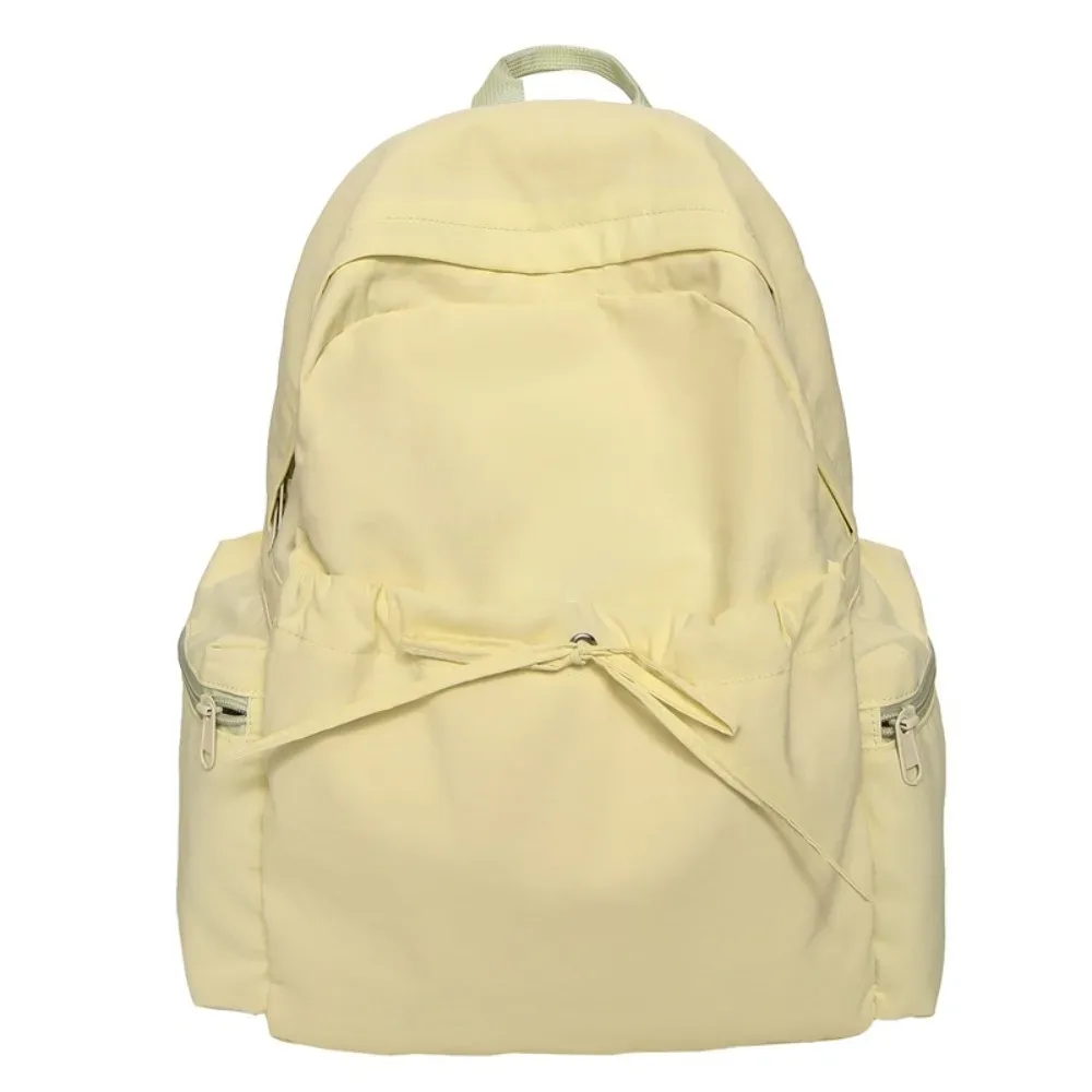 sac à dos mignon avec nœud, couleur unie, cordon de serrage, grande capacité, léger, pour étudiants, école, voyage