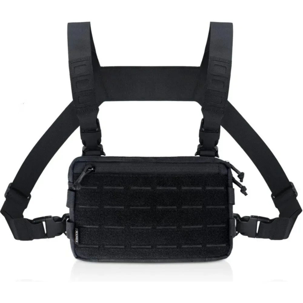 nouveau sac de poitrine en nylon 1000d pour hommes bandes réfléchissantes edc hip-hop streetwear sac à dos plusieurs poches sac de plate-forme de poitrine en nylon randonnée
