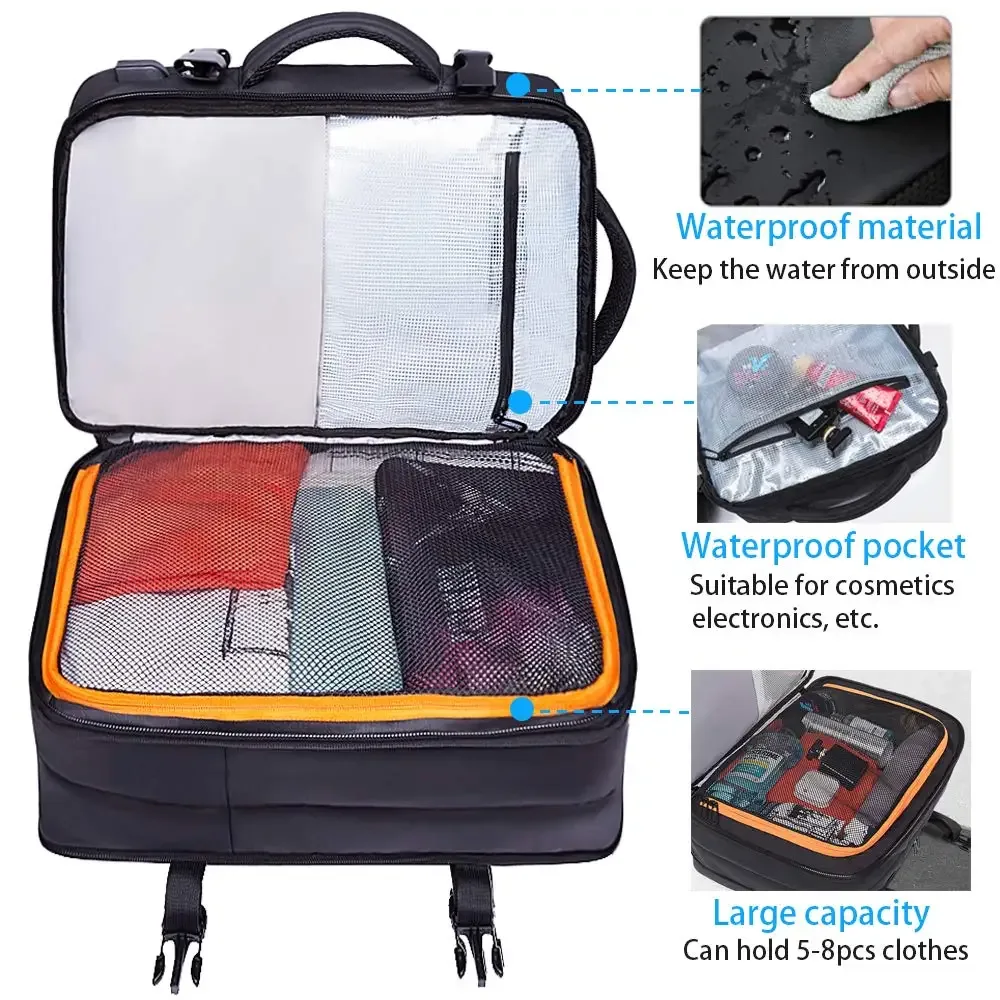 sac dos oxford université noir imperméable grande capacité expandable poche usb charge sangles adjustables usage voyage professionnel etudiant