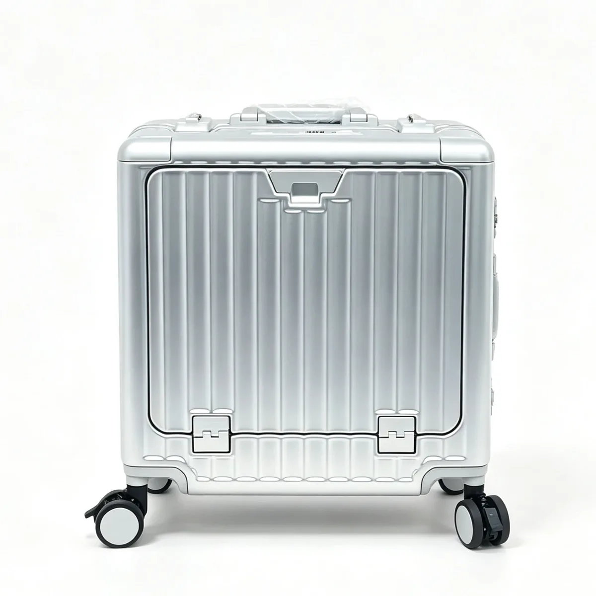 valise à ouverture frontale 18 pouces, bagage à main pour femme, valise à roulettes, coque rigide en pc avec cadre en aluminium, serrure tsa