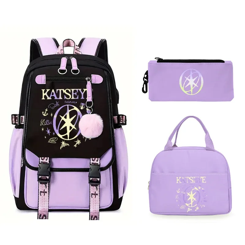 sac dos nylon violet noir motifs floraux géométriques accessoires stylos intérieur informatique voyage femme