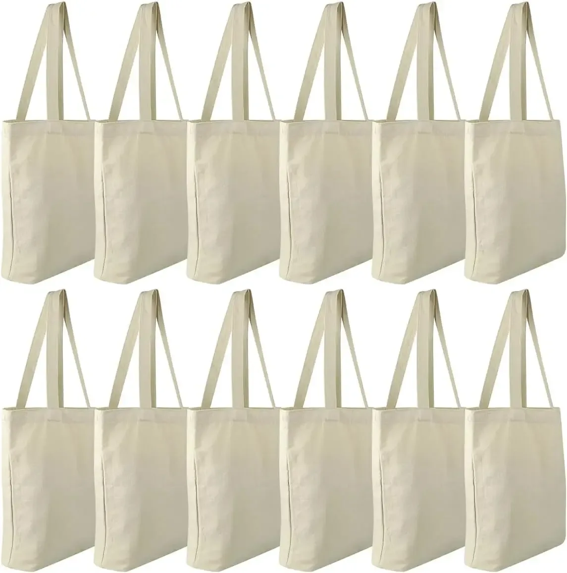 sacs fourre-tout en toile, 5 paquets, vente en gros, robustes, réutilisables, pour épicerie, 12.2x14.2 pouces, sacs en coton vierges en vrac pour le shopping, artisanat de décoration