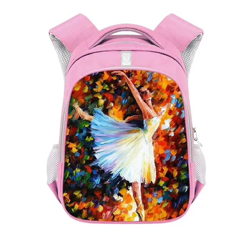 sac à dos imprimé de gymnastique rythmique pour filles, sac d'école de 13 à 16 pouces, sac de rangement de voyage de grande capacité, sac à dos d'athlète de danse