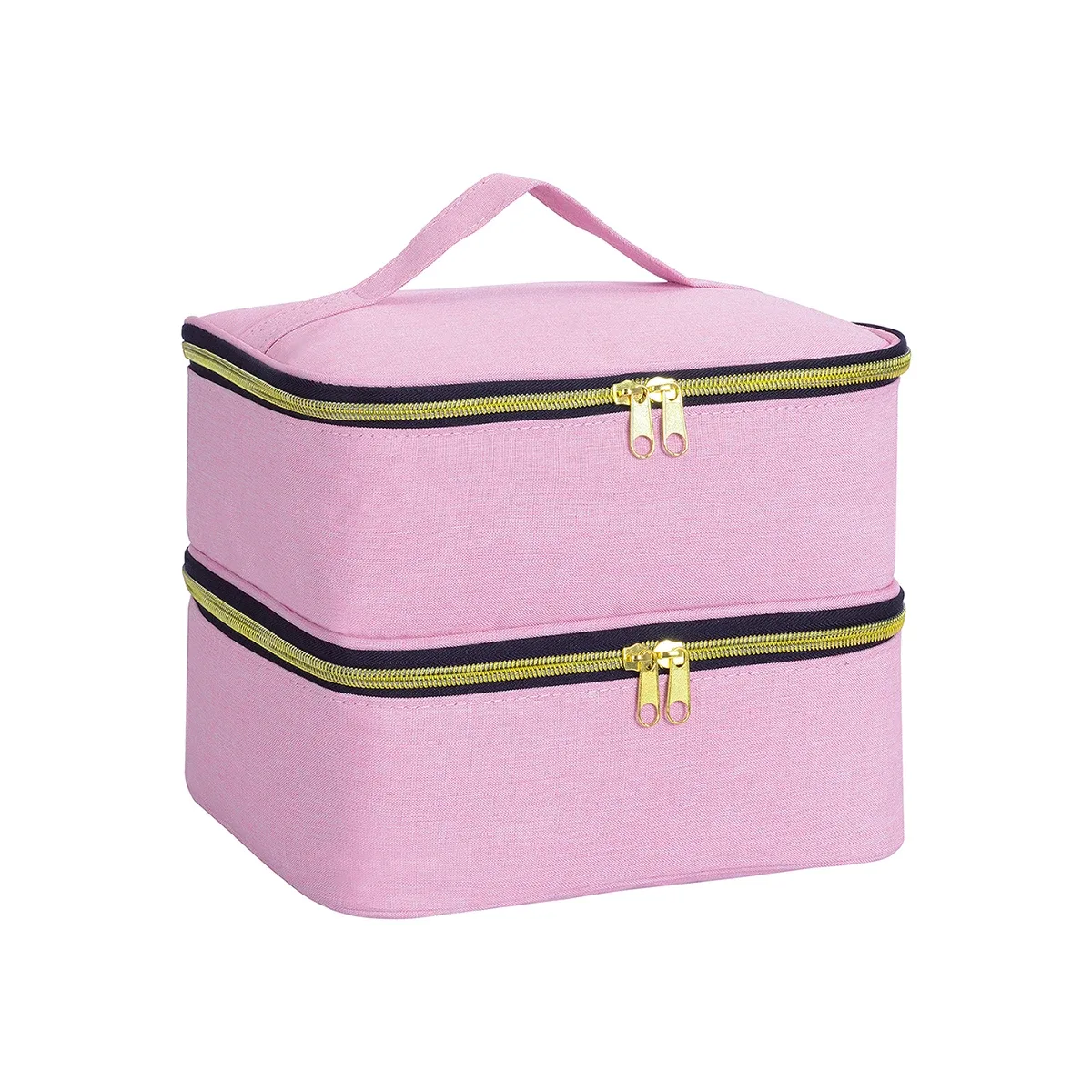 organisateur de vernis à ongles, sac de rangement cosmétique double couche à main pour les passionnés d'ongles, peut contenir des outils à ongles, du vernis à ongles, du gel à ongles, d