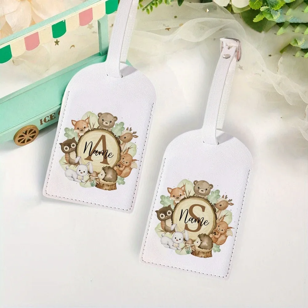 étiquette de bagage personnalisée avec nom - imprimé animal sauvage personnalisé (nom/numéro/iniciales) - identifiant de valise durable pour sacs de voyage