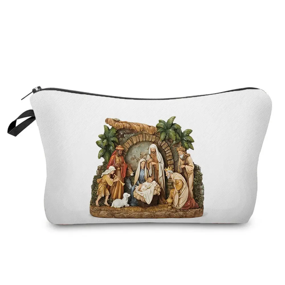 trousse de toilette à motif spinal pour femme, trousses de maquillage brodées personnalisées, trousse de toilette de voyage, belle déesse, imprimé enfant
