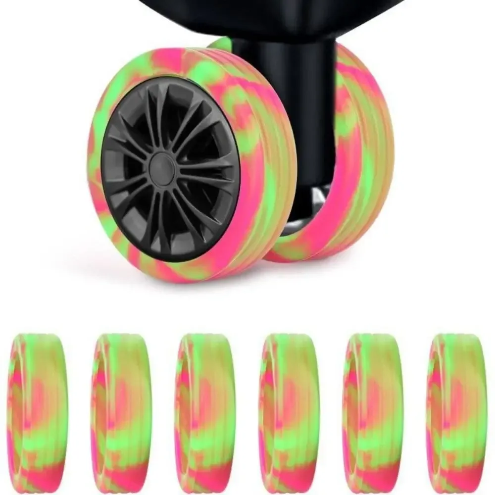 protecteur de roues de bagages en silicone, anti-bruit épais, chaussures de voyage, pièces de valise, 4 pièces