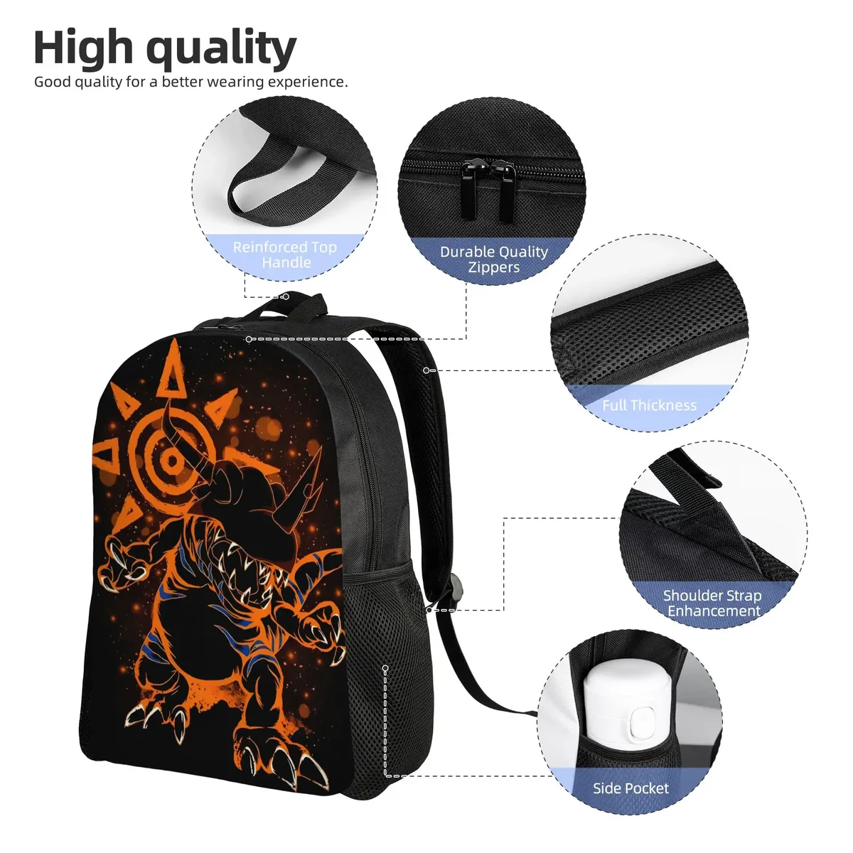 sac à dos greymon, 1 pièce, sac de rangement pour la rentrée scolaire, sac de camping, cadeau digimon anime, nouvelle année scolaire