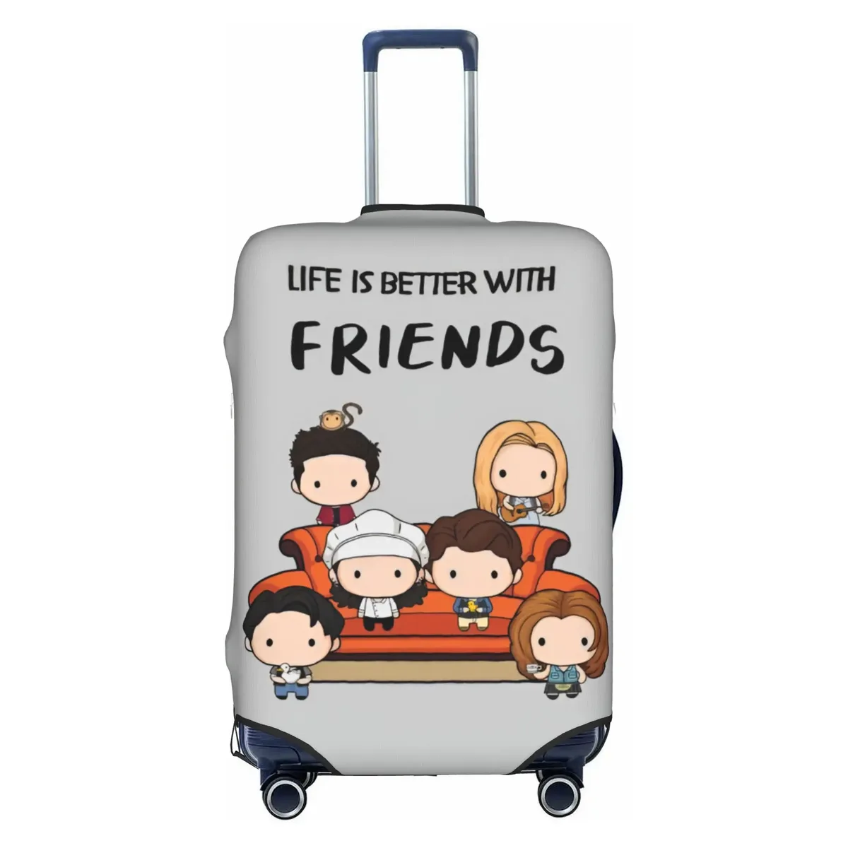 housse de protection pour bagages, motif personnalisé de la série télévisée friends, avec citation amusante, convient aux valises de 18 à 32 pouces