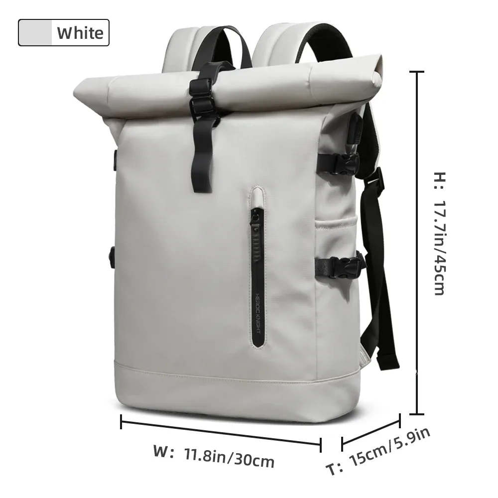 heroic knight – sac à dos étanche pour hommes et femmes, sac à dos de voyage extensible avec chargeur usb, sac pour ordinateur portable de grande capacité, mochila